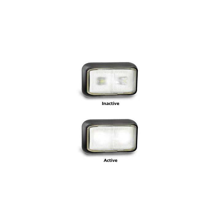 LED Autolamps Front Marker with 40cm Cable White 58x35x21mm 10-30V Box of 10 58WMB