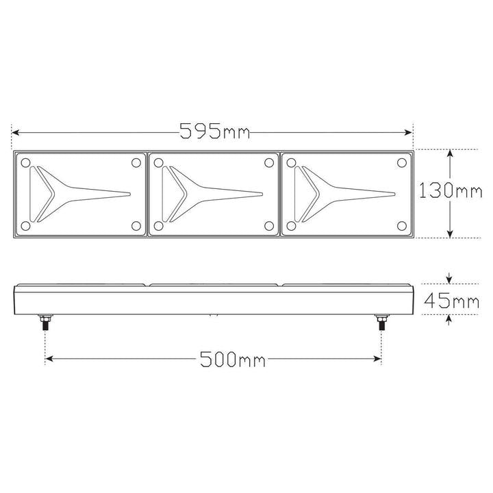 LED Autolamps Stop/Tail/Indicator/Reverse LED Light Diffused Tail Coloured Lens 595BARWM