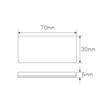 LED Autolamps Reflector White 70mmx30x6mm Rectangular 7030W