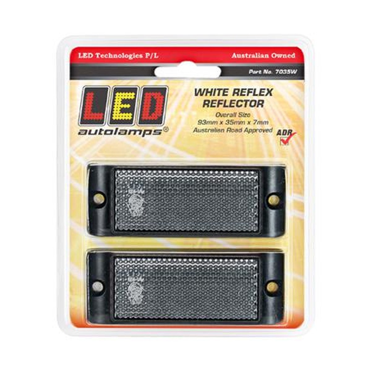LED Autolamps Reflector White w/Mounting Bracket (Pack of 2) 7035W