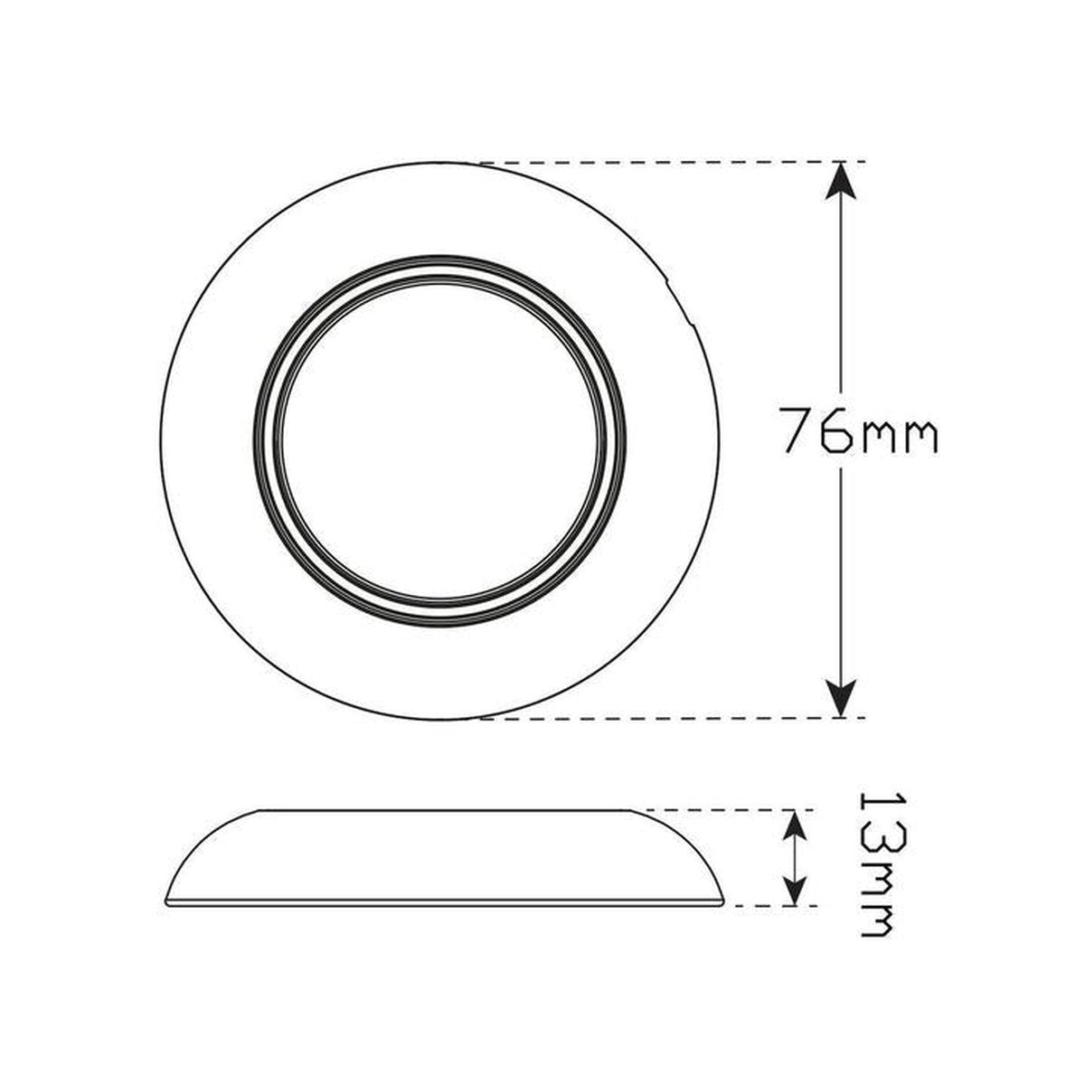LED Autolamps Interior/Exterior Lamp with Aluminium Base Round 220 Effective Lumens 76mm 10-30V 7610WM
