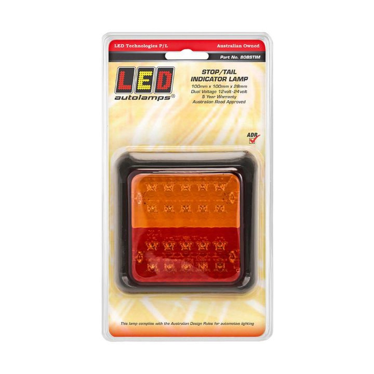 LED Autolamps Stop/Tail/Indicator LED Light 12-24V Black Bracket 80BSTIM