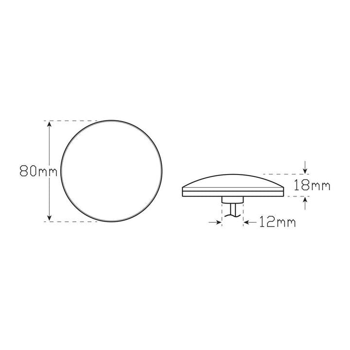 LED Autolamps Indicator Lamp Round Coloured Lens 80mm 12-24V 82AMB