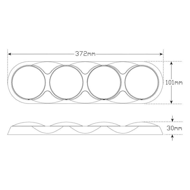 LED Autolamps Stop/Tail/Indicator/Reverse LED Light 12V Chrome Bracket 372x101x30mm 82CARRW