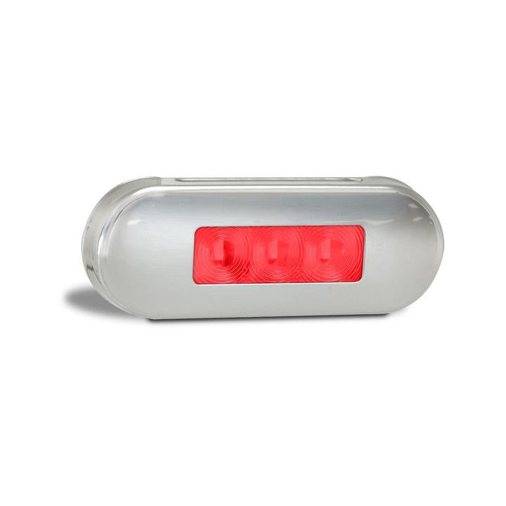 LED AutoLamps Rear Marker with Stainless Steel Bezel Red 86x31x10mm 12-24V 86RRM
