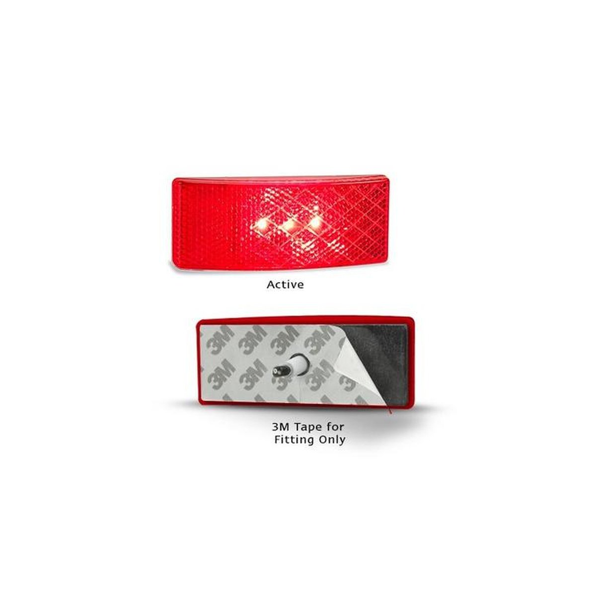 LED Autolamps Side Marker with Built-in Reflector and 3m Tape Red 100x38x13mm 12-24V EU38RMHDB