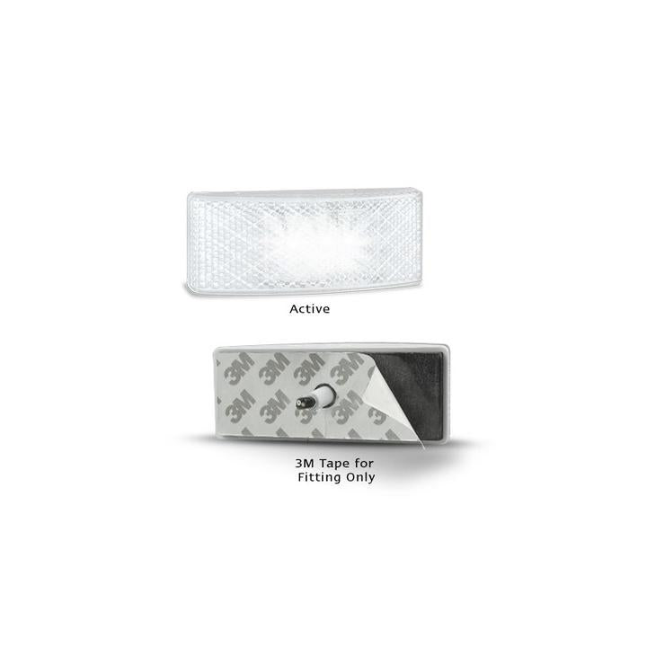 LED Autolamps Side Marker with Built-in Reflector and 3m Tape White 100x38x13mm 12-24V EU38WMHDB