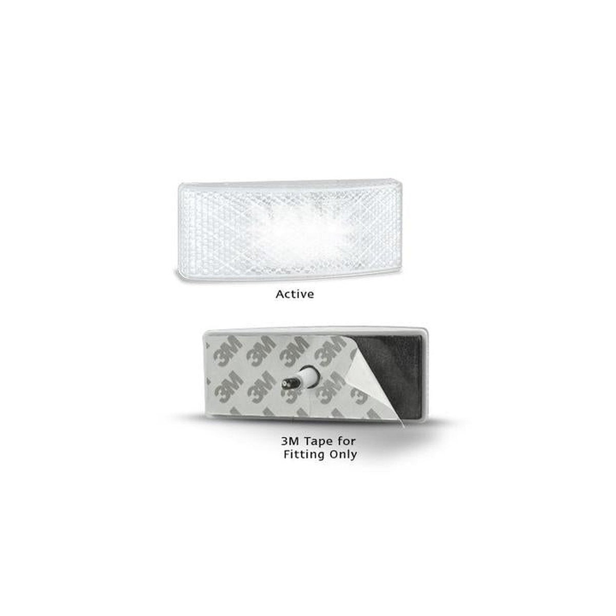 LED Autolamps Side Marker with Built-in Reflector and 3m Tape White 100x38x13mm 12-24V EU38WMHD
