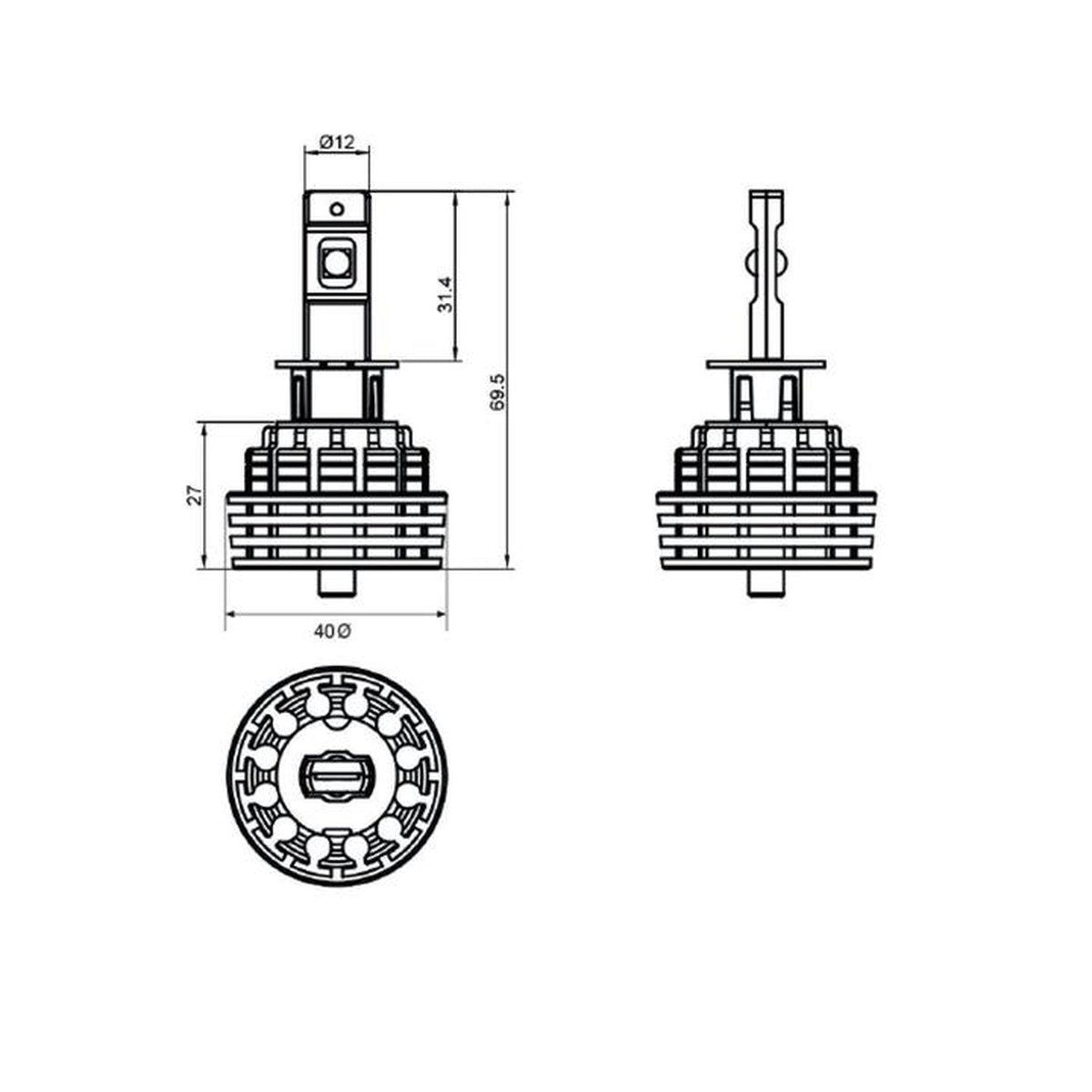 LED Autolamps H3 Single Beam Headlight Kit Twin Pack 5000LM H3-5000LM
