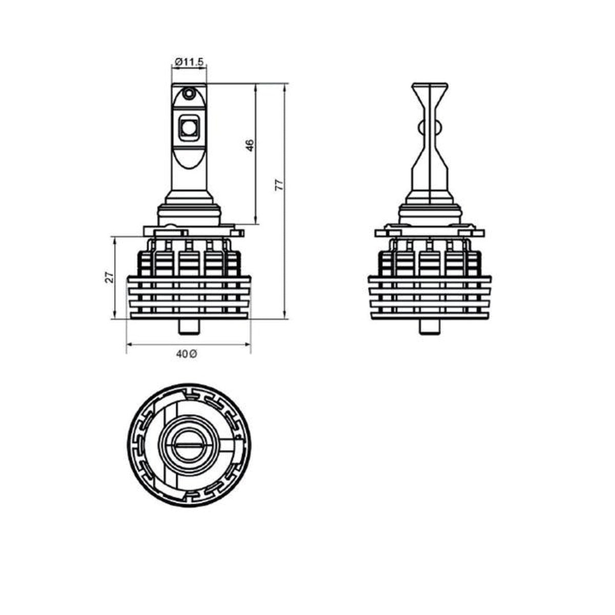 LED Autolamps HB3 Single Beam Headlight Kit 9-32V Twin Pack HB3-5000LM