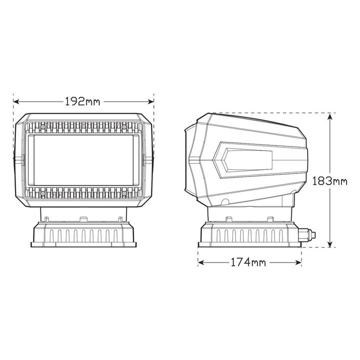 LED Autolamps Remote Control Search Light with 360° Rotation and 60° Tilt LSL500