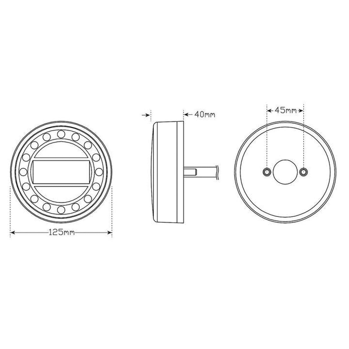 LED Autolamps Stop/Tail/Indicator/Reflector LED Round Maxilamp Light 12-24V MAXILAMP1XRE