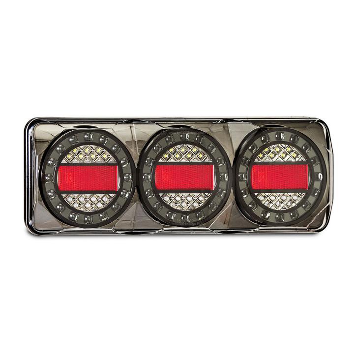 LED Autolamps Stop/Tail/Indicator/Reflector/Reverse LED Maxilamp Light 3 Lamp Combination 12-24V Bulk MAXILAMPC3XRWB