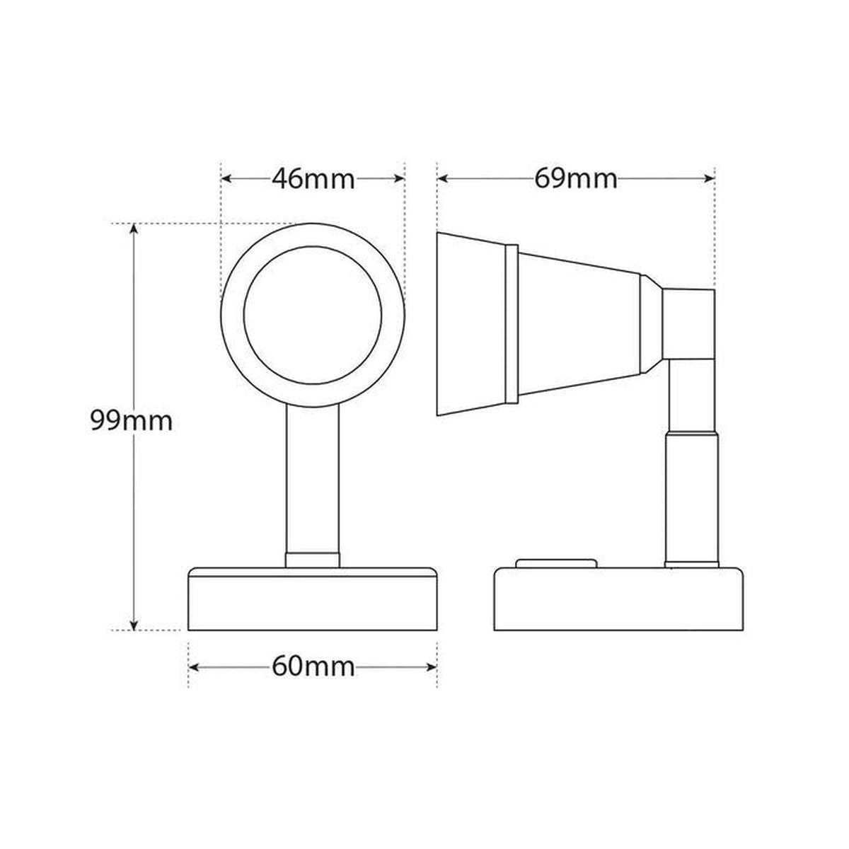 LED Autolamps Reading Lamp Black with USB 140 Effective Lumen 12V RL60BLKB-USB