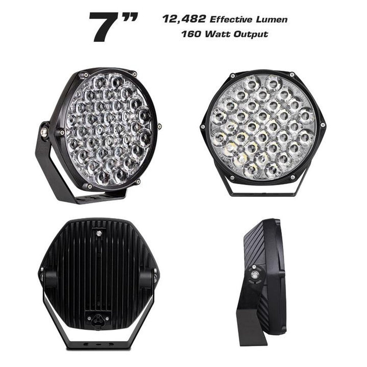 LED Autolamps TIR Optics 7 Inch High-Powered Driving Light Twin Pack TIR7
