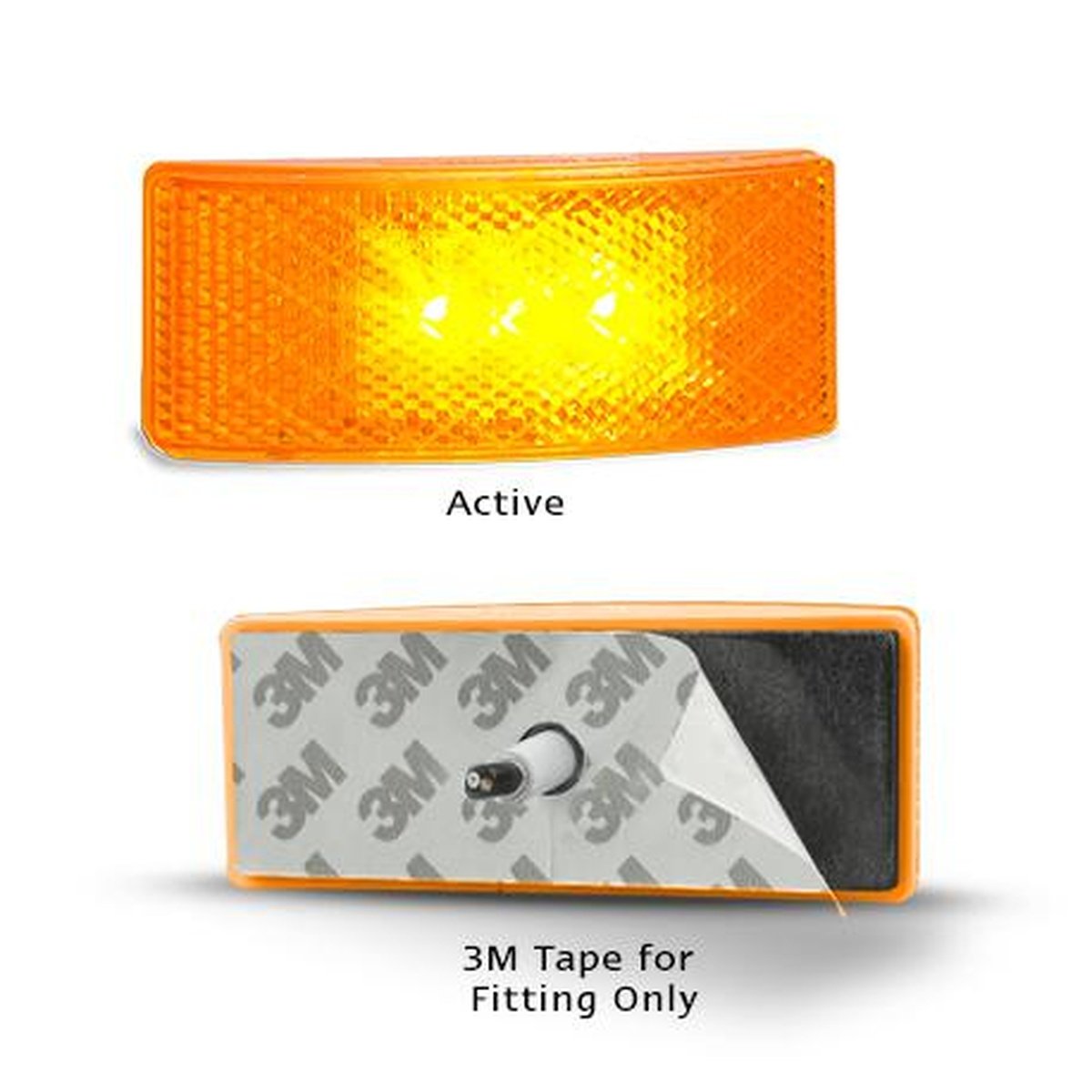 LED Autolamps Side Marker Light LED Amber w/ Reflector 12/24V EU38AMHD