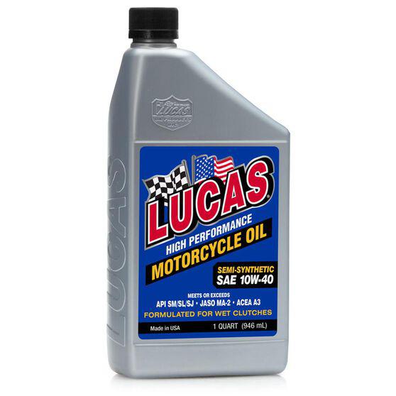 Lucas Motorcycle Motor Oil Semi-Synthetic SAE 10W-40 946ml 10710