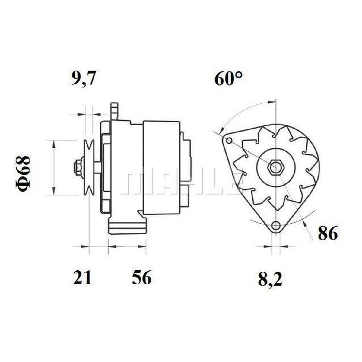 MAHLE Alternator 12V 33A MG 124