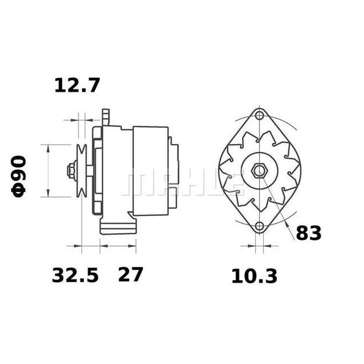 MAHLE Alternator 12V 65A MG 271