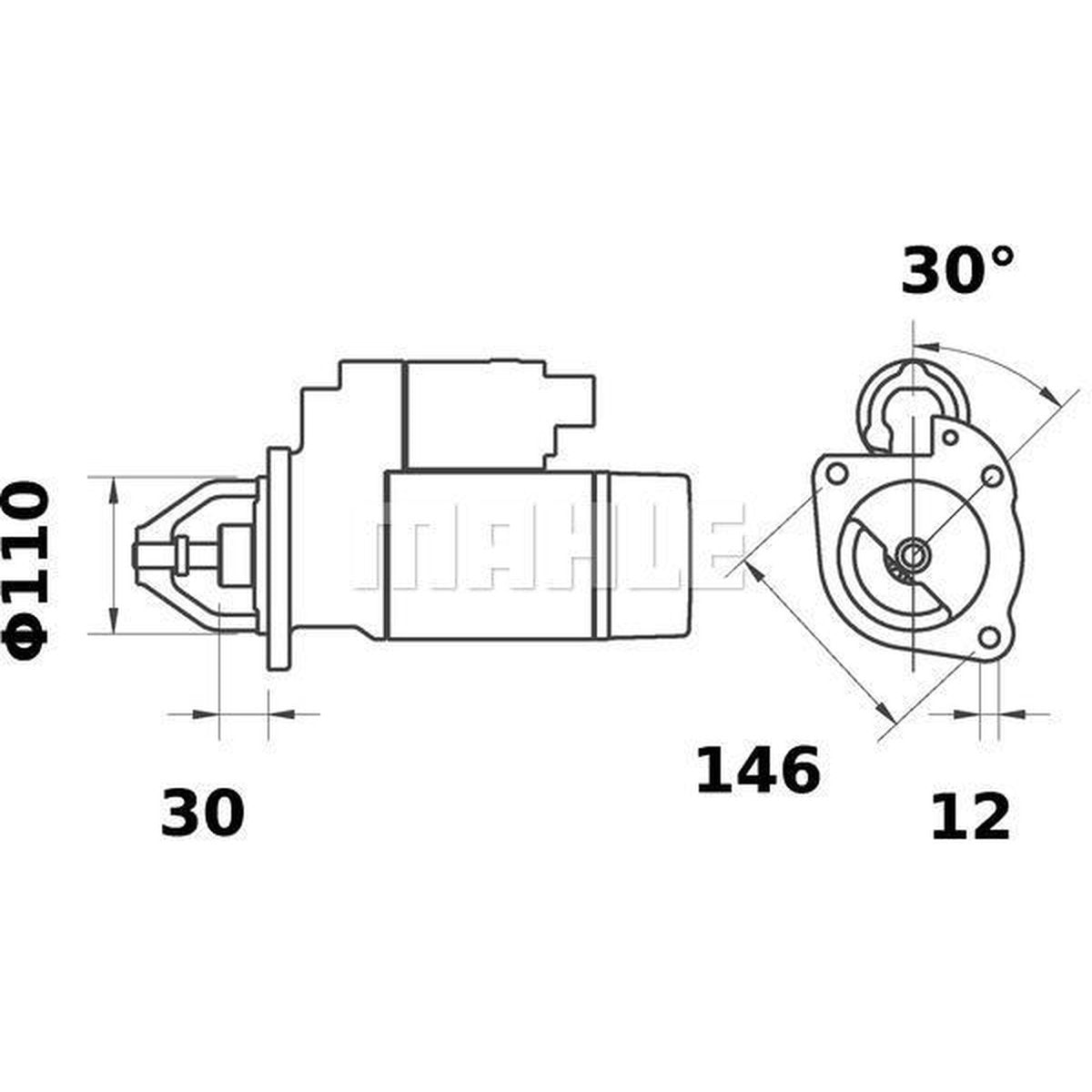 MAHLE Starter Motor 12V 9TH MS 187