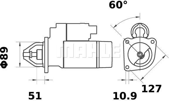 MAHLE Starter Motor 24V 10TH MS 237