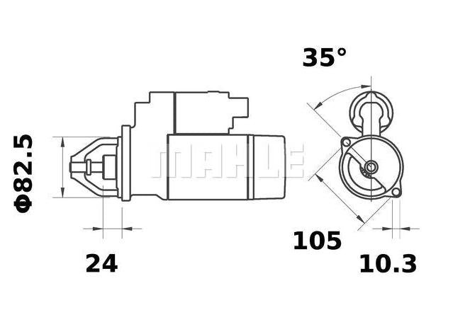 MAHLE Starter Motor 12V 11TH MS 298