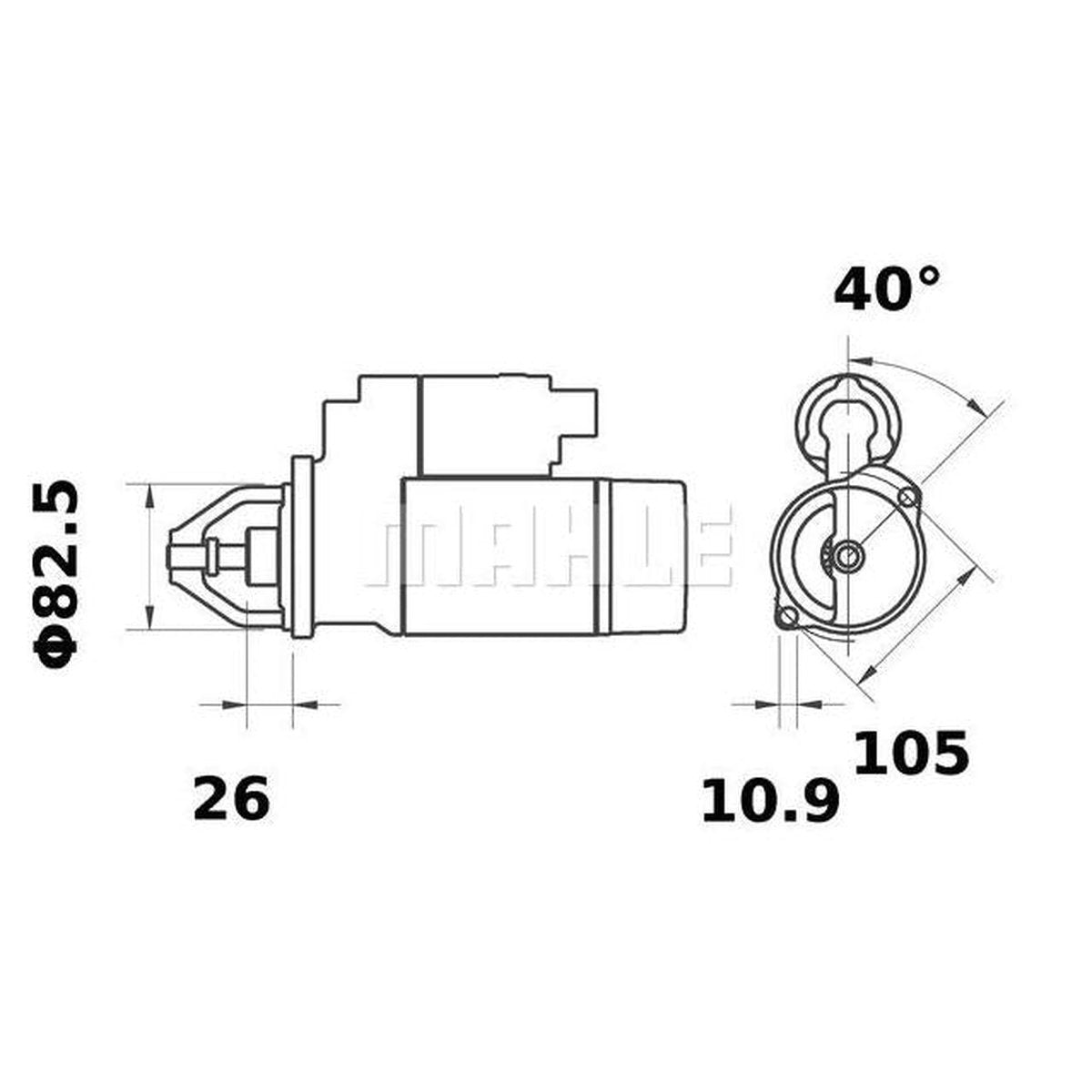MAHLE Starter Motor 24V 9TH MS 68