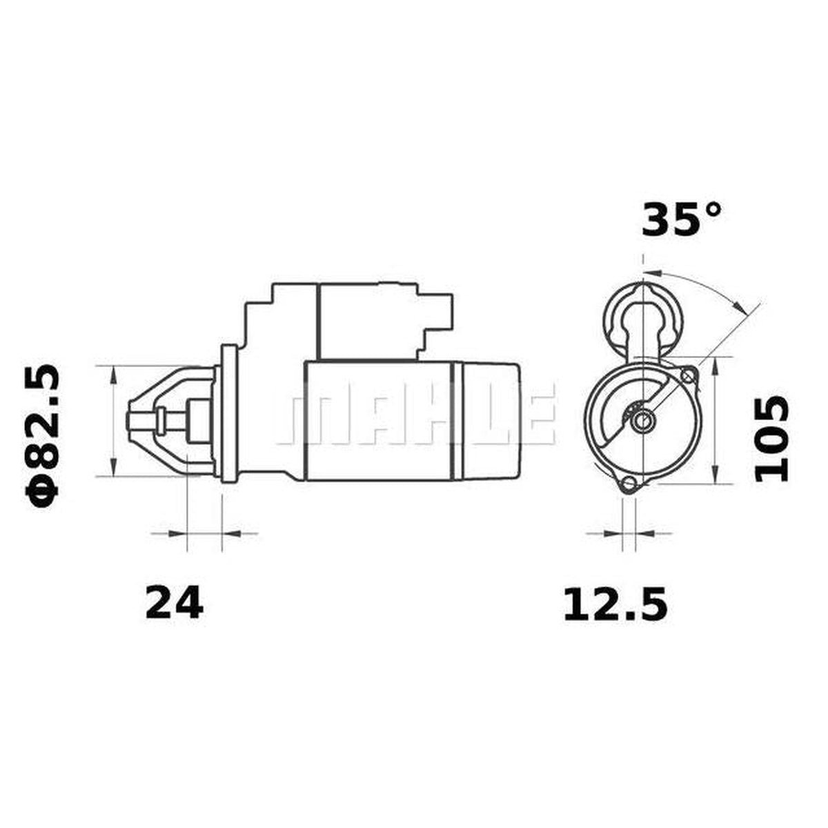 MAHLE Starter Motor 12V 9TH MS 336