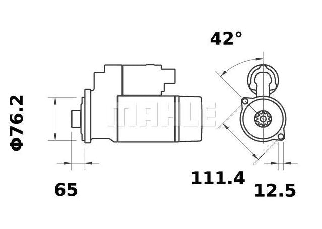 MAHLE Starter Motor 12V 10TH MS 38