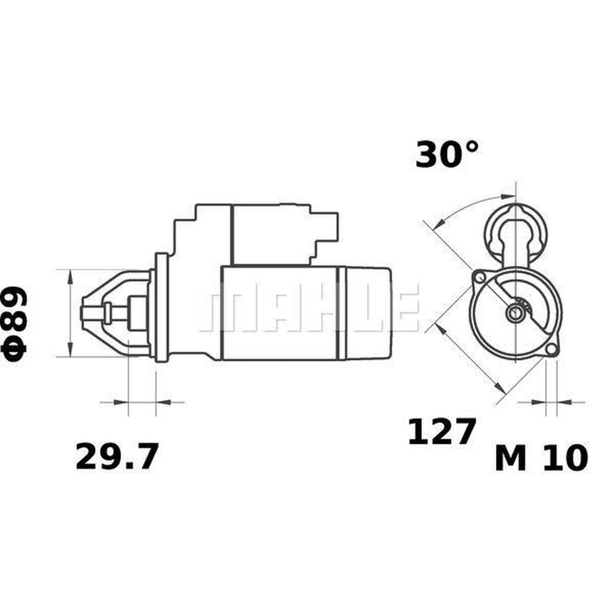 MAHLE Starter Motor 12V 10TH MS 380