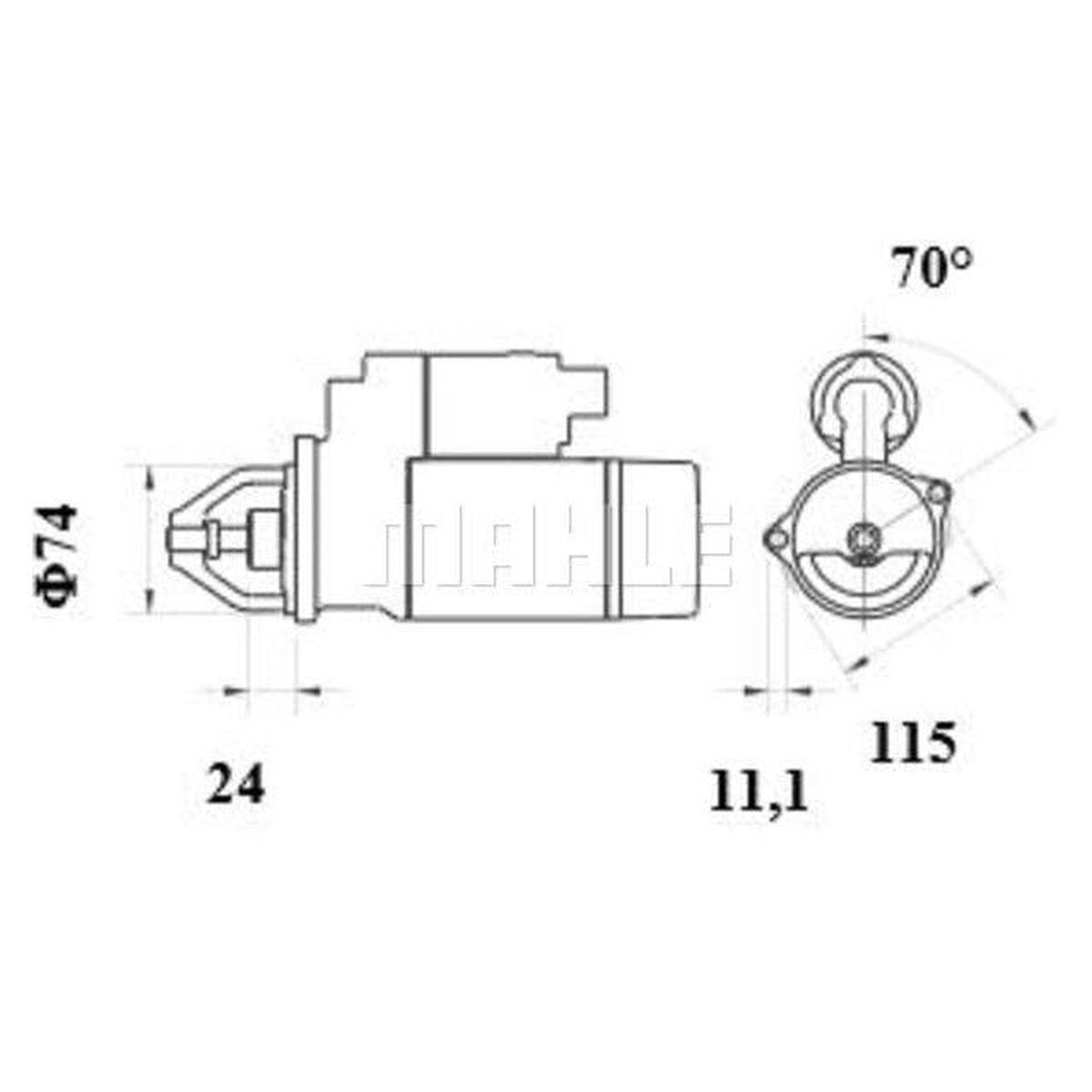 MAHLE Starter Motor 12V 9TH MS 86