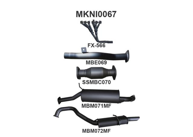 Manta 2.5" Exhaust With Extractor And Cat Quiet Fits Patrol GU 4.5L