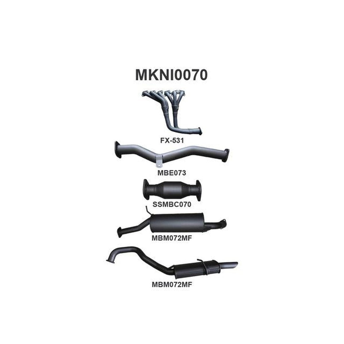 Manta 2.5" Exhaust With Extractor And Cat Quiet Fits Patrol GU 4.8L