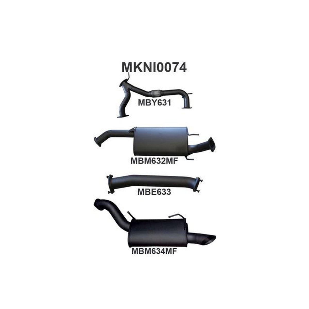 Manta 3" Cat Back Exhaust Quiet Fits Patrol Y62 V8 5.6L Wagon