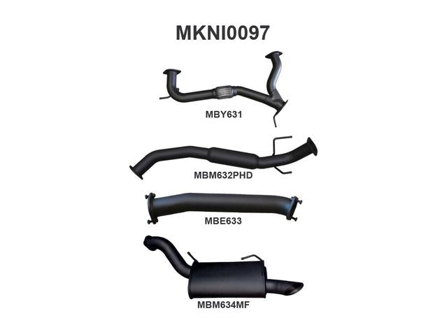 Manta 3" Cat Back Exhaust With Hotdog/Muffler Fits Nissan Patrol Y62 V8 5.6L Wagon MKNI0097