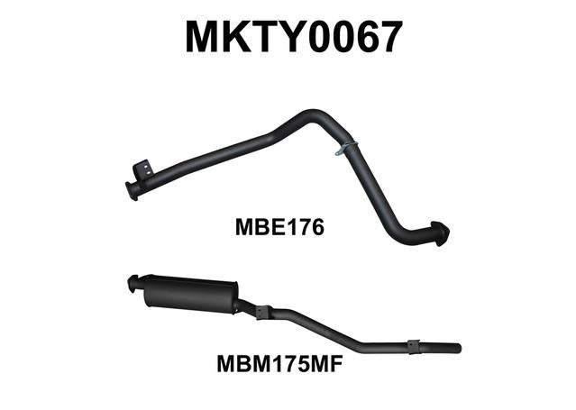Manta 2.5" Exhaust Off Engine Pipe/Extractors Quiet Fits Landcruiser HZJ75, 78