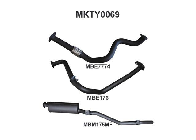 Manta 2.5" Exhaust Off Manifold Quiet Fits HZJ75, 78 Landcruiser