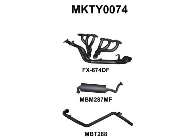 Manta 2.5" Exhaust With Extractor Fits Landcruiser FZJ80 4.5L