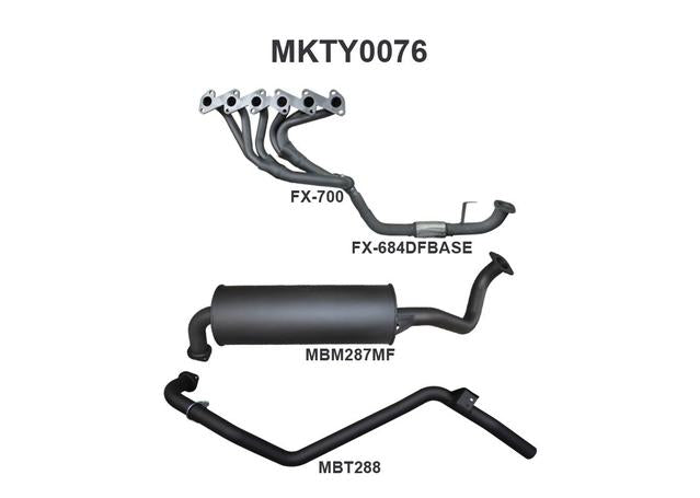Manta 2.5" Exhaust With Extractor Quiet Fits Landcruiser HZJ80 4.2L