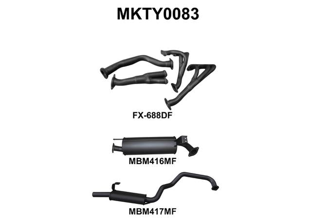 Manta 2.5" Exhaust With Extractor Quiet Fits FZJ105 4.5L