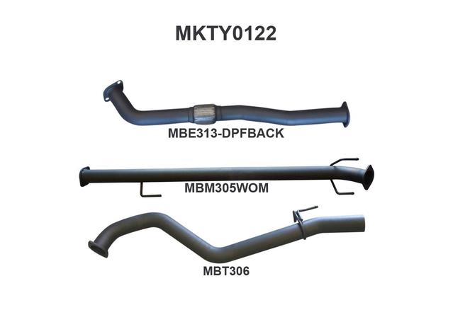 Manta 3" Dpf Back Exhaust Quiet Fits Hilux Gun126R 2.8L D4D