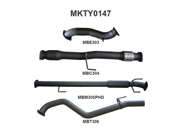 Manta 3" Turbo Back Exhaust With Cat Fits Hilux KUN26R 3.0L D4D