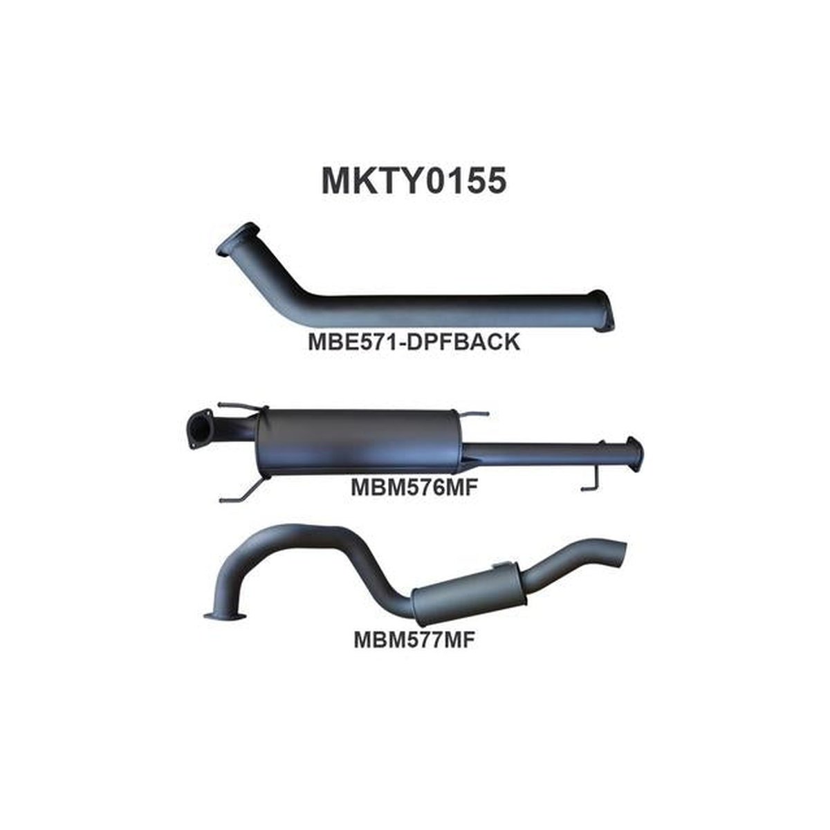 Manta 3" Dpf Back Exhaust (Ecu Remap Required With All Turbo Back Exhaust Installs) Quiet Fits Gdj150 Prado 2.8L
