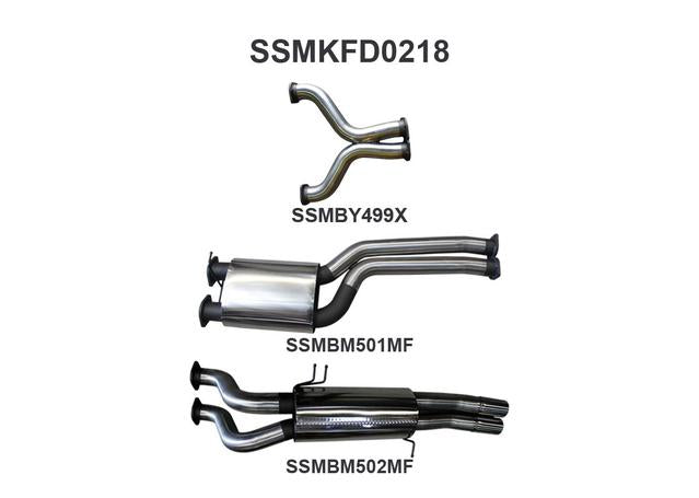 Manta 3" Dual Exhaust - Cat-Back Systems Quiet Fits FG 5.4L V8 Ute
