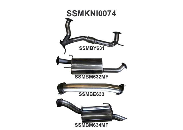 Manta 3" Cat Back Exhaust Quiet Fits Patrol Y62 V8 5.6L Wagon