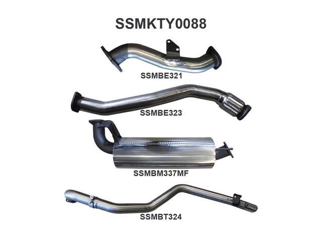 Manta 3" Turbo Back Exhaust Quiet Fits HZJ105 With Ct26 Turbo