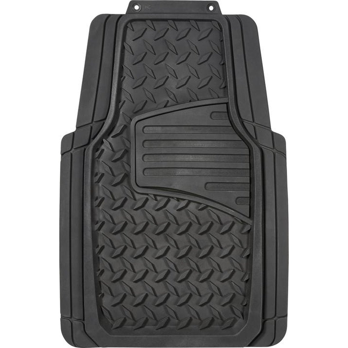 Maxi Trac 4x4 Black Rubber Diamond Plate Car Front Floor Mats Pair