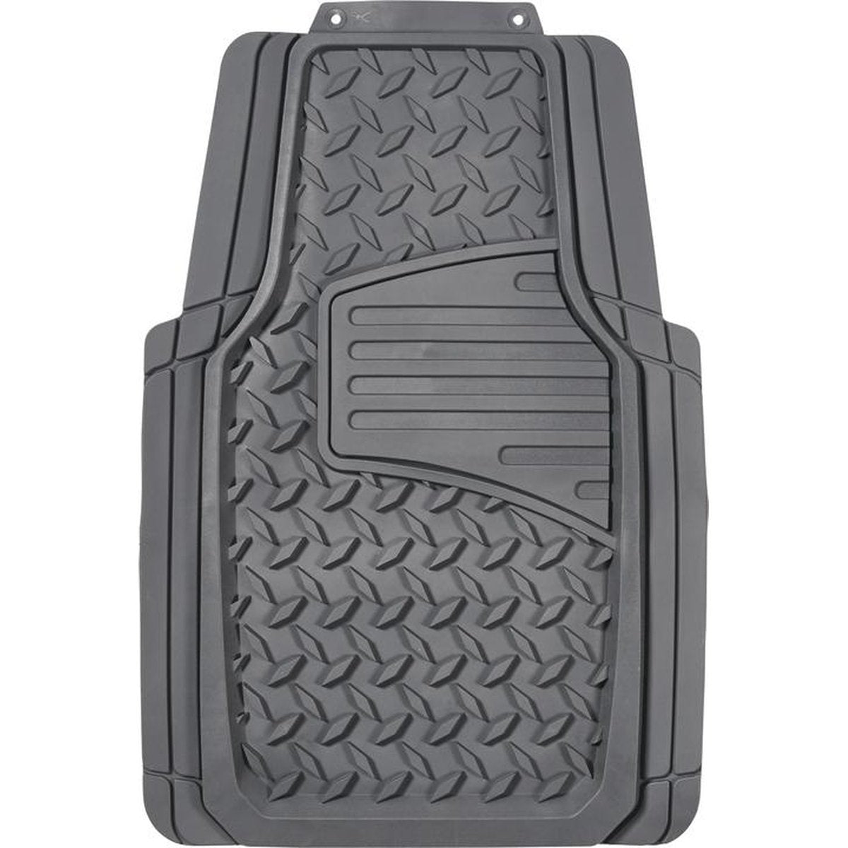 Maxi Trac 4x4 Grey Rubber Diamond Plate Car Front Floor Mats Pair