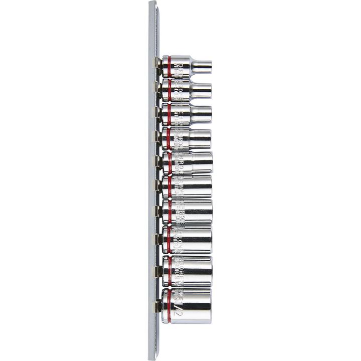 Mechpro Socket Rail Set SAE 1/4In Drive 10pc