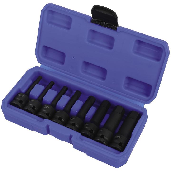 Mechpro Impact Hex Bit Set Metric 1/2In Drive 8pc